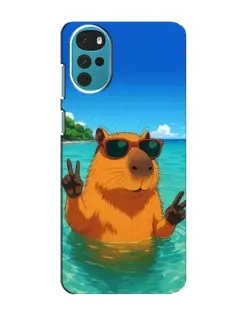 Чехол для Motorola MOTO G22 с картинкой «Морская капибара»