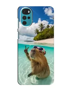 Чехол для Motorola MOTO G22 с картинкой «Капибара на море»