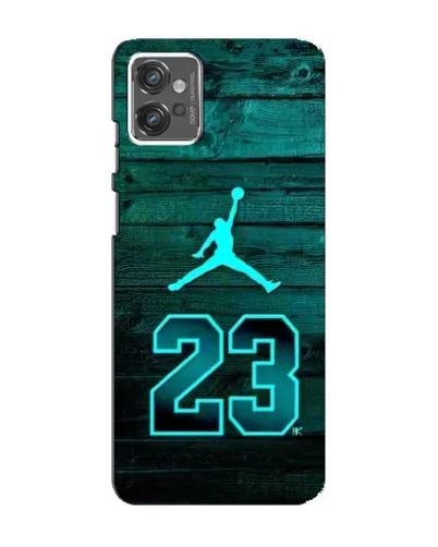 Чехол для Motorola MOTO G23 с картинкой «Jordan Cyan 23»