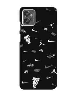 Чехол для Motorola MOTO G23 с картинкой «Nike Black Pattern»