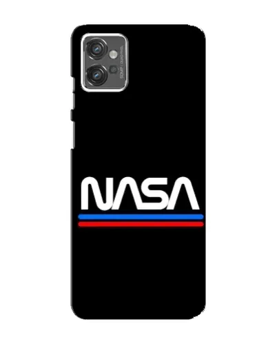Чехол для Motorola MOTO G23 с картинкой «NASA — классика Red Blue»