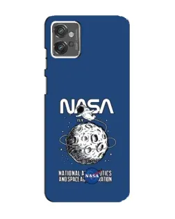 Чехол для Motorola MOTO G23 с картинкой «NASA — лунная миссия»
