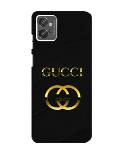 Чехол для Motorola MOTO G23 с картинкой «Золотой логотип Gucci»