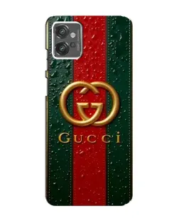 Чохол для Motorola MOTO G23 з картинкою «Gucci — фірмова смуга та золото»