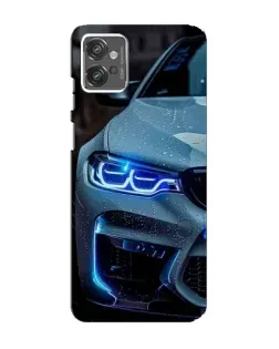 Чехол для Motorola MOTO G23 с картинкой «Взгляд BMW с синими фарами» Чехол для Motorola MOTO G23 с картинкой «Взгляд BMW с синими фарами»