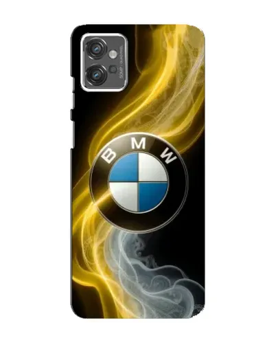 Чехол для Motorola MOTO G23 с картинкой «Золотистый дым BMW»
