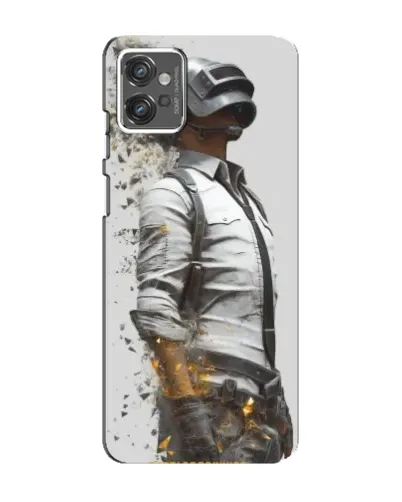 Чехол для Motorola MOTO G23 с картинкой «PUBG — боец в пыли»