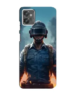 Чехол для Motorola MOTO G23 с картинкой «PUBG — реалистичный герой»