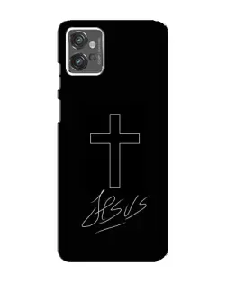 Чехол для Motorola MOTO G23 с картинкой «Графический крест Jesus»