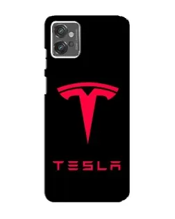 Чехол для Motorola MOTO G23 с картинкой «Tesla Red Logo»