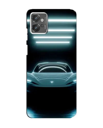 Чехол для Motorola MOTO G23 с картинкой «Tesla в неоне»