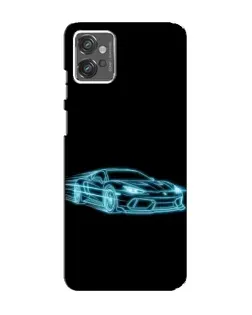 Чехол для Motorola MOTO G23 с картинкой «Неоновый контур Lamborghini»