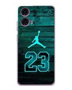 Чехол для Motorola MOTO G24 Power с картинкой «Jordan Cyan 23»