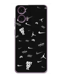 Чехол для Motorola MOTO G24 Power с картинкой «Nike Black Pattern»