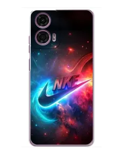 Чехол для Motorola MOTO G24 Power с картинкой «Огненный логотип Nike»