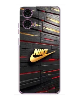 Чехол для Motorola MOTO G24 Power с картинкой «Золотой Nike на металле»