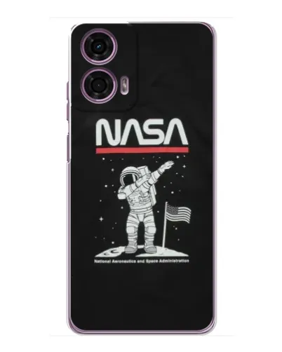 Чехол для Motorola MOTO G24 Power с картинкой «NASA — шагаем по Луне»