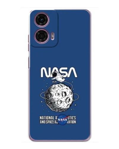 Чехол для Motorola MOTO G24 Power с картинкой «NASA — лунная миссия»