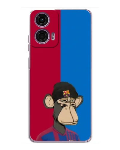 Чехол для Motorola MOTO G24 Power с картинкой «Bored Ape — фанат Барсы»