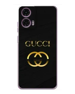 Чехол для Motorola MOTO G24 Power с картинкой «Золотой логотип Gucci»