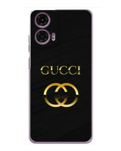Чехол для Motorola MOTO G24 Power с картинкой «Золотой логотип Gucci»