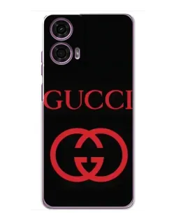 Чехол для Motorola MOTO G24 Power с картинкой «Gucci — красный логотип»