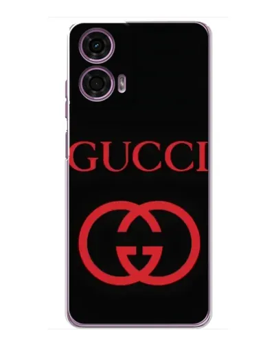 Чехол для Motorola MOTO G24 Power с картинкой «Gucci — красный логотип»