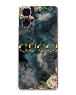 Чехол для Motorola MOTO G24 Power с картинкой «Абстрактные цветы Gucci»