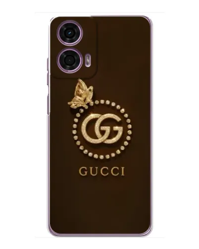 Чехол для Motorola MOTO G24 Power с картинкой «Gucci — золотая бабочка»