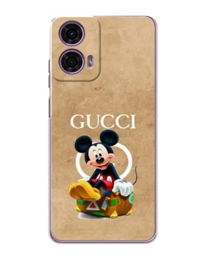 Чехол для Motorola MOTO G24 Power с картинкой «Микки Маус Gucci — крафт»