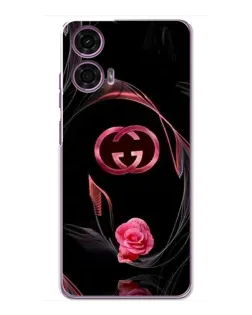 Чехол для Motorola MOTO G24 Power с картинкой «Gucci — неоновая роза»