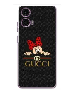 Чехол для Motorola MOTO G24 Power с картинкой «Минни Маус Gucci — черный»