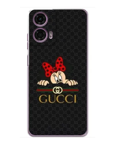 Чехол для Motorola MOTO G24 Power с картинкой «Минни Маус Gucci — черный»
