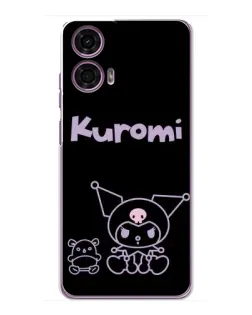 Чохол для Motorola MOTO G24 Power з картинкою «Kuromi — чорний мінімалізм»