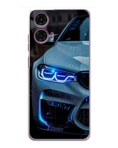 Чехол для Motorola MOTO G24 Power с картинкой «Взгляд BMW с синими фарами»