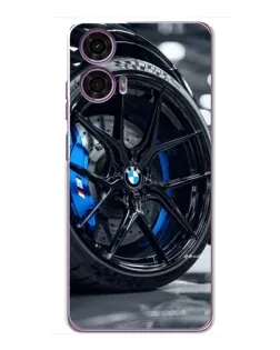 Чехол для Motorola MOTO G24 Power с картинкой «Колесо BMW вблизи»