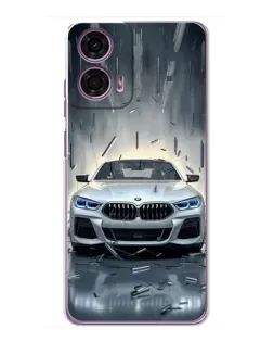 Чехол для Motorola MOTO G24 Power с картинкой «BMW в свете фар»