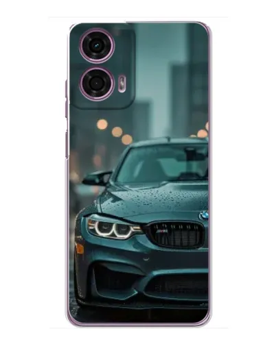 Чехол для Motorola MOTO G24 Power с картинкой «BMW в огнях города»