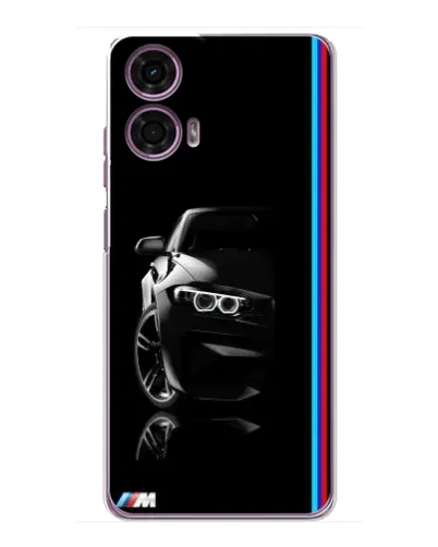 Чехол для Motorola MOTO G24 Power с картинкой «Силуэт BMW в темноте»