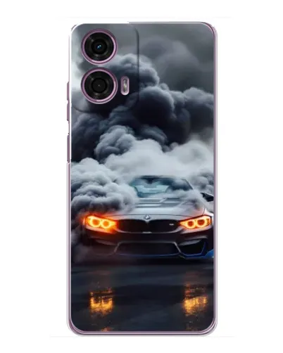 Чехол для Motorola MOTO G24 Power с картинкой «BMW в дыму»