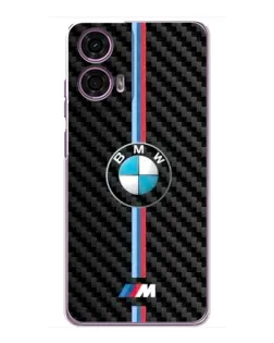 Чехол для Motorola MOTO G24 Power с картинкой «Эмблема BMW и карбон»