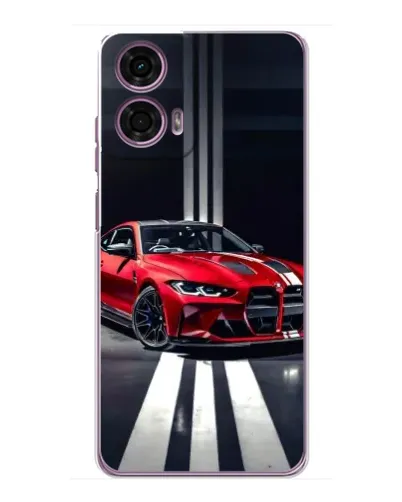 Чехол для Motorola MOTO G24 Power с картинкой «Красная BMW на дороге»