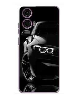 Чехол для Motorola MOTO G24 Power с картинкой «Черная BMW — профиль»