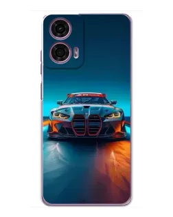Чехол для Motorola MOTO G24 Power с картинкой «BMW — огни неона»