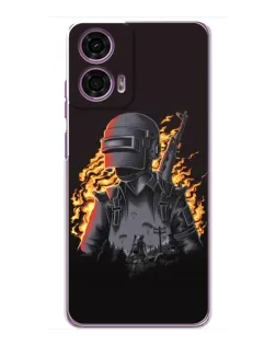 Чехол для Motorola MOTO G24 Power с картинкой «PUBG — огненный силуэт»