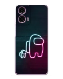 Чехол для Motorola MOTO G24 Power с картинкой «Among Us неон-арт»
