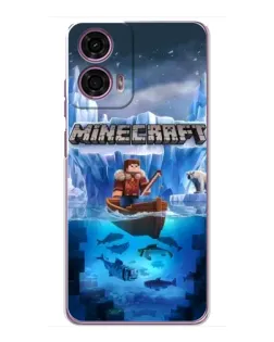 Чехол для Motorola MOTO G24 Power с картинкой «Minecraft ледяной мир»