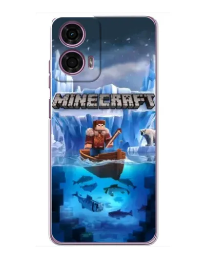 Чехол для Motorola MOTO G24 Power с картинкой «Minecraft ледяной мир» Чехол для Motorola MOTO G24 Power с картинкой «Minecraft ледяной мир»
