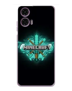 Чехол для Motorola MOTO G24 Power с картинкой «Minecraft Diamond лого»