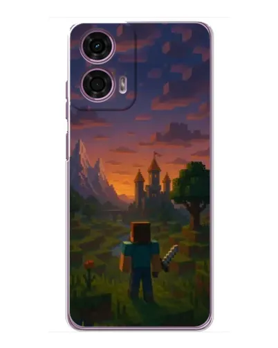 Чехол для Motorola MOTO G24 Power с картинкой «Стив у башни» Чехол для Motorola MOTO G24 Power с картинкой «Стив у башни»